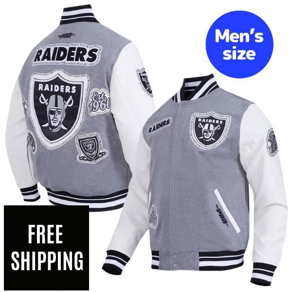 【送料無料】 Pro Standard プロスタンダード NFL アメフト メンズ アウター スタジャン バーシティジャケット ジャンパー ラスベガス レイダース LAS VEGAS RAIDERS DIY PICK STITCH RIB WOOL VARSITY JACKET