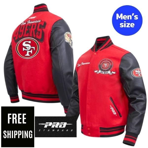 【送料無料】 NFL 正規品 メンズ アウター スタジャン バーシティジャケット プロスタンダード Pro Standard サンフランシスコ 49ers SAN FRANCISCO 49ERS TEAM BADGE RIB WOOL VARSITY JACKET