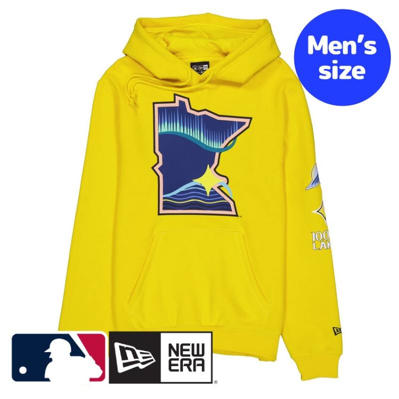 乐天商城 - ミネソタ・ツインズ MLB公式 メンズ パーカー フーディー 長袖トップス New Era Minnesota Twins City Connect Yellow Hoodie ニューエラ 送料無料
