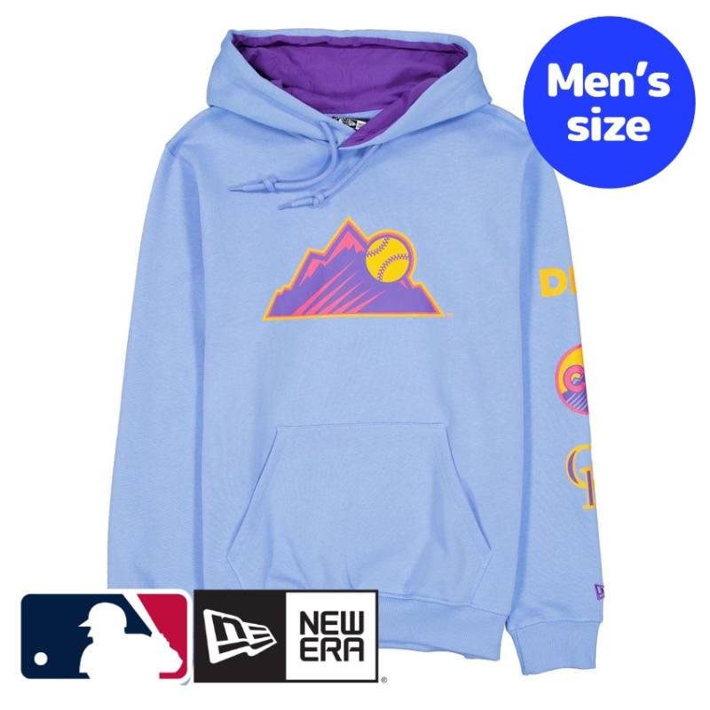 コロラド・ロッキーズ 菅野智之 MLB公式 メンズ パーカー フーディー 長袖トップス New Era Colorado Rockies City Connect Pastel Blue Hoodie ニューエラ 送料無料