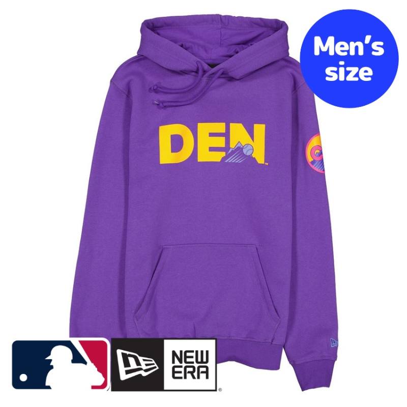 コロラド・ロッキーズ 菅野智之 MLB公式 メンズ パーカー フーディー 長袖トップス New Era Colorado Rockies City Connect Purple Hoodie ニューエラ 送料無料