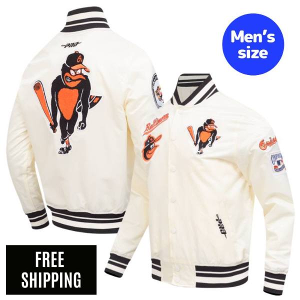 Rakuten - Pro Standard プロスタンダード MLB メンズ アウター スタジャン ジャケット ボルティモア・オリオールズ BALTIMORE ORIOLES RETRO CLASSICS PRO SATIN YD RIB JACKET 送料無料