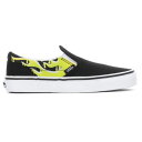 【送料無料+割引クーポン】 Vans バンズ 【キッズ（4-7歳用/16.5-21.0cm）】 Vans Classic Slip On Slime Flame（Black/True White） スニーカー 靴 シューズ 入園入学