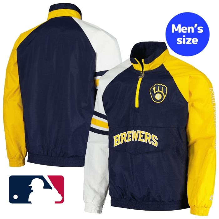 y+N[|z MLBItBV Y EBhu[J[ AE^[WPbg Milwaukee Brewers Elite Raglan Jacket ~EH[L[Eu[Y