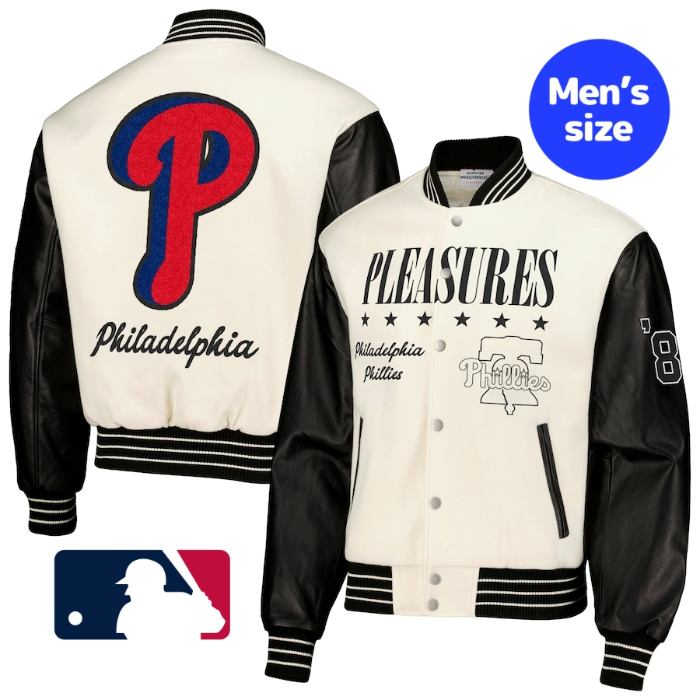 y+N[|z MLBItBV Y o[VeBWPbg X^W AE^[WPbg Philadelphia Phillies PLEASURES Varsity Jacket tBftBAEtB[Y