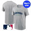 【送料無料+割引クーポン】 MLBオフィシャル ナイキ nike メンズ Tシャツ 半袖トップス Heather Gray シアトル・マリナーズ イチロー Seattle Mariners Athletic Arch T-Shirt