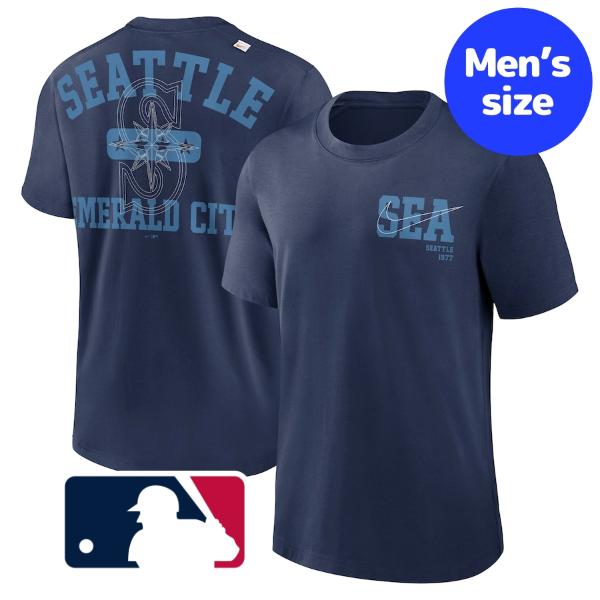 【送料無料+割引クーポン】 MLBオフィシャル ナイキ nike メンズ Tシャツ 半袖トップス Navy シアトル・マリナーズ イチロー Seattle Mariners Statement Game Over T-Shirt