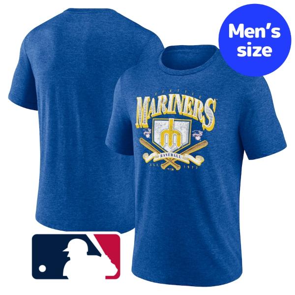 【送料無料+割引クーポン】 MLBオフィシャル メンズ Tシャツ 半袖トップス Heather Royal シアトル・マリナーズ イチロー Seattle Mariners Home Team T-Shirt
