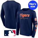 【送料無料 割引クーポン】 MLBオフィシャル メンズ 長袖Tシャツ ロンT トップス Navy デトロイト タイガース Detroit Tigers Strike the Goal L/S T-Shirt