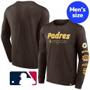 【送料無料+割引クーポン】 MLBオフィシャル メンズ 長袖Tシャツ ロンT トップス Brown サンディエゴ・パドレス ダルビッシュ有 San Diego Padres Strike the Goal L/S T-Shirt