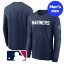 【送料無料+割引クーポン】 MLBオフィシャル ナイキ nike メンズ 長袖Tシャツ ロンT トップス Navy シアトル・マリナーズ イチロー Seattle Mariners Repeater L/S T-Shirt