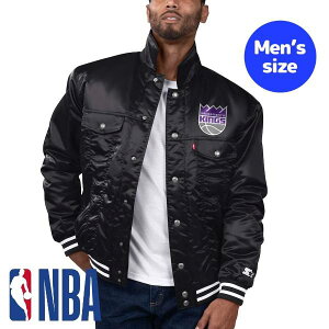 【送料無料】 NBA公式 Starter x Levi'sコラボ リーバイス メンズ アウター バーシティジャケット スタジャン サクラメント・キングス Sacramento Kings Silver Label Trucker Satin Jacket