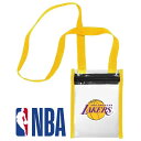 【ニコニコ割引対象】【送料無料】 NBAオフィシャル ロサンゼルス レイカーズ クリア素材クロスボディートートバッグ 小物入れ 小物バッグ パース 財布 ネックストラップ 八村 塁 レブロン ジェームズ Los Angeles Lakers Clear Crossbody Tote Bag