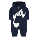 【ニコニコ割引対象】【送料無料】 nike ナイキ 【激レア】 男の子用紺NIKEビッグロゴフード付きロンパース ジャンプスーツ ワンピース カバーオール パーカー 出産祝い 【楽ギフ_包装選択】