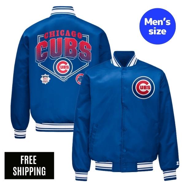 MLB シカゴ・カブス 今永昇太 鈴木誠也 メンズ スタジャン ジャケット Starter スターター メジャーリーグ CHICAGO CUBS HOMEPLATE PRINTED GRAPHIC SATIN VARSITY JACKET 送料無料