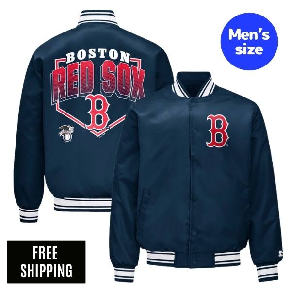 MLB ボストン・レッドソックス 吉田正尚 メンズ スタジャン ジャケット Starter スターター メジャーリーグ BOSTON RED SOX PRINTED HOMEPLATE SATIN VARSITY JACKET 送料無料