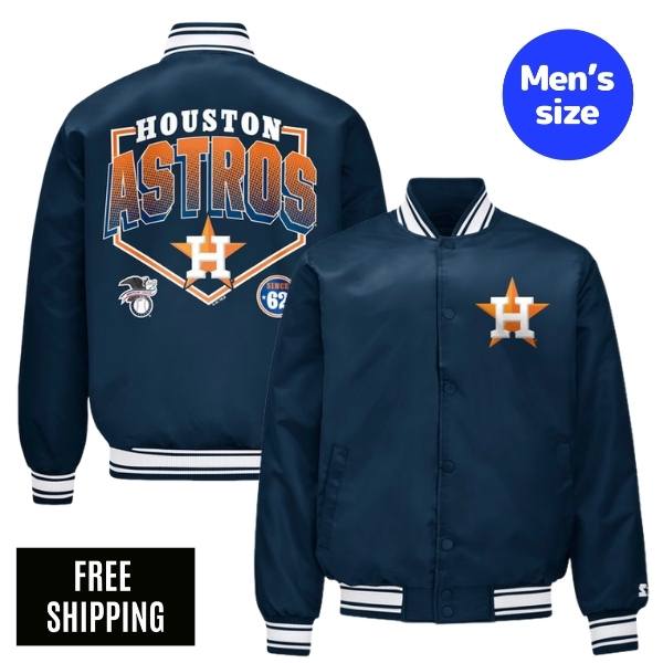 MLB ヒューストン・アストロズ 今井達也 メンズ スタジャン ジャケット Starter スターター メジャーリーグ HOUSTON ASTROS PRINTED HOMEPLATE SATIN VARSITY JACKET 送料無料