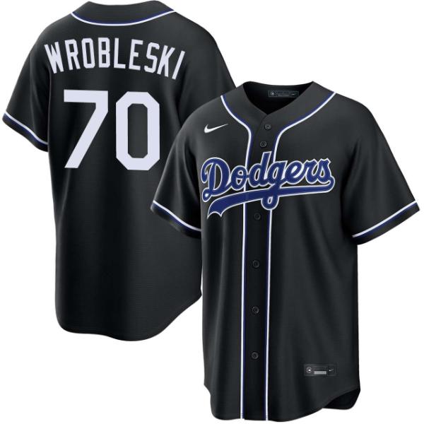 MLB ジャスティン・ロブレスキー ロサンゼルス・ドジャース Nike ナイキ ユニフォーム Justin Wrobleski Los Angeles Dodgers Black Carbon Jersey 送料無料