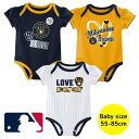 【送料無料】 MLB公式 メジャーリーグオフィシャル ベビー服 女の子用ボディースーツ3枚セット ロンパース カバーオール ボディスーツ 下着 肌着 出産祝い ...