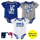 【送料無料】 MLB公式 メジャーリーグオフィシャル ベビー服 女の子用ボディースーツ3枚セット ロンパース カバーオール ボディスーツ 下着 肌着 出産祝い ...