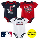 【送料無料】 MLB公式 メジャーリーグオフィシャル ベビー服 女の子用ボディースーツ3枚セット ロンパース カバーオール ボディスーツ 下着 肌着 出産祝い ...