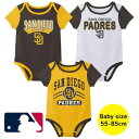【送料無料】 MLB公式 メジャーリーグオフィシャル ベビー服 男の子用ボディースーツ3枚セット ロンパース カバーオール ボディスーツ 下着 肌着 出産祝い ダルビッシュ有 サンディエゴ・パドレス San Diego Padres Boys' Bodysuit(4)