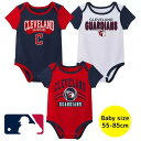 【送料無料】 MLB公式 メジャーリーグオフィシャル ベビー服 男の子用ボディースーツ3枚セット ロンパース カバーオール ボディスーツ 下着 肌着 出産祝い クリーブランド・ガーディアンズ Cleveland Guardians Boys' Bodysuit