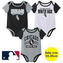【送料無料】 MLB公式 メジャーリーグオフィシャル ベビー服 男の子用ボディースーツ3枚セット ロンパース カバーオール ボディスーツ 下着 肌着 出産祝い シカゴ・ホワイトソックス Chicago White Sox Boys' Bodysuit(4)