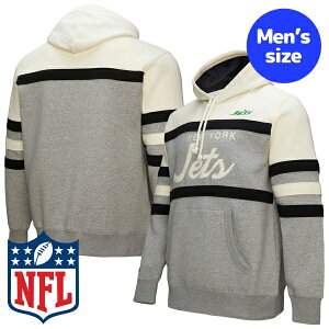 【送料無料】 NFL公式 正規品 メンズ パーカー 長袖トップス フーディー ミッチェルアンドネス Mitchell & Ness ニューヨーク・ジェッツ New York Jets Mitchell & Ness Head Coach Vintage Logo Pullover Hoodie