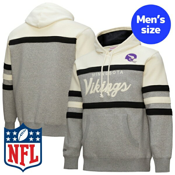 【送料無料】 NFL公式 正規品 メンズ パーカー 長袖トップス フーディー ミッチェルアンドネス Mitchell & Ness ミネソタ・バイキングス Minnesota Vikings Mitchell & Ness Head Coach Vintage Logo Pullover Hoodie
