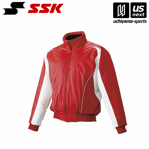エスエスケイ【 SSK 】 BWG1002J ジュニア 蓄熱グラウンドコート フロントフルZIP(中綿) (2010W)レッド×ホワイト×ホワイト 2025年継続MODEL【メール便不可】[取り寄せ][自社倉庫]