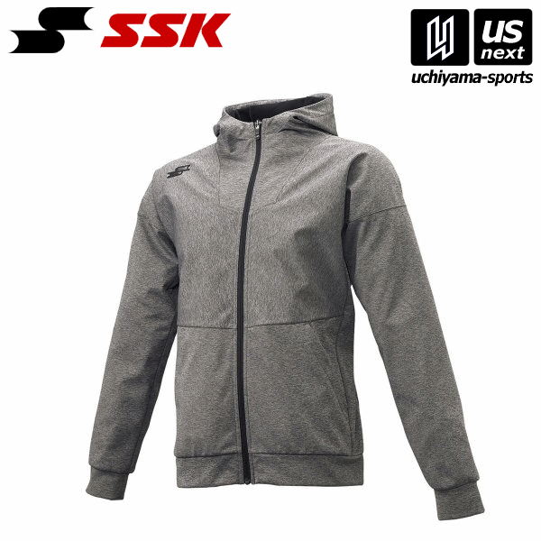 エスエスケイ【 SSK 】 DRF024 長袖フルZIPボンディングスウェット (01)グレ杢 2025年継続MODEL【メー..