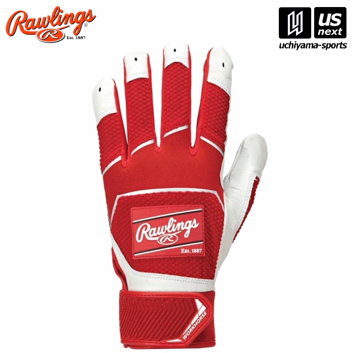 ローリングス【 Rawlings 】 野球 両手用 パッチロゴ バッティンググラブ WH22BG SC（スカーレット）【..