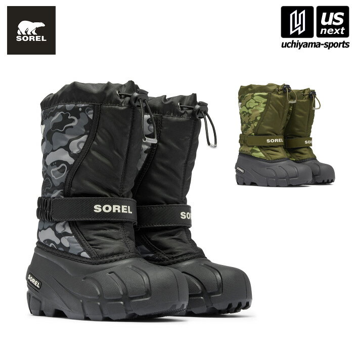 （国内正規品） ソレル 【 SOREL 】 ジュニア ウィンターブーツ ユースフルーリー ブーツ プリント YOUTH FLURRY BOOT 【 NY5195 2024FW スノーブーツ ジュニア 通学 雪 キッズ こども 】【翌日配達対象】【メール便不可】[自社倉庫]