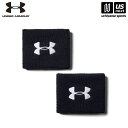 アンダーアーマー【 UNDER ARMOUR 】 1276991 UAパフォーマンスリストバンド Black/White 2枚セット 吸汗速乾 2025年継続M...