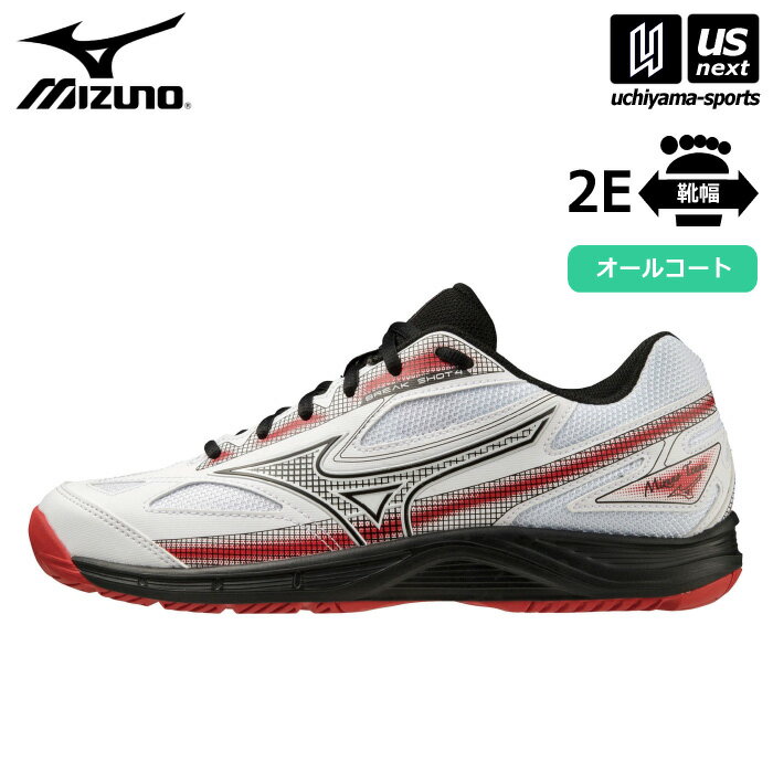 ミズノ 【 MIZUNO 】 テニスシューズ ブレイクショット 4 AC 2024年継続MODEL 【 61GA2340 BREAK SHOT テニス オールコート 初心者 新入生 部活動 メンズ レディース ホワイト ブラック 】【あす楽対応 365日出荷】【メール便不可】[物流倉庫]