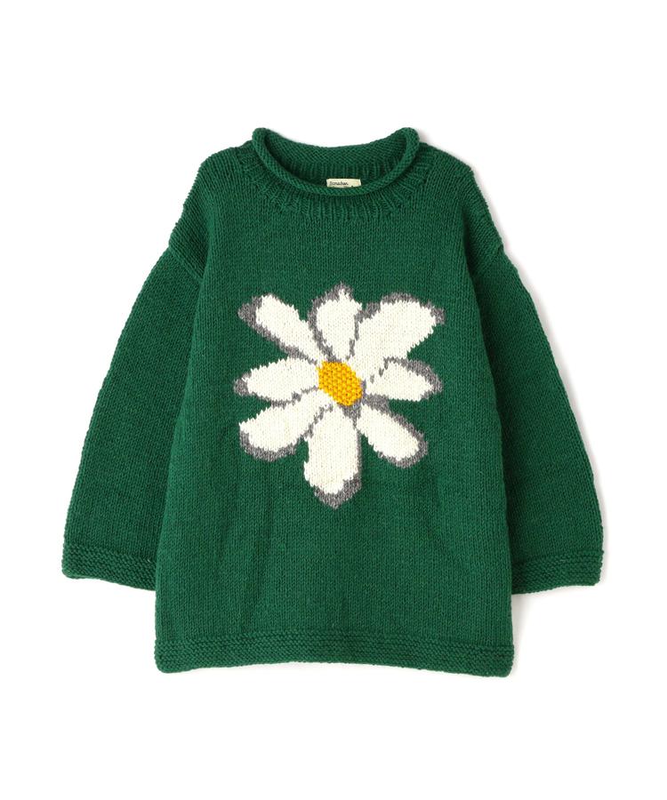 【B'2nd】MacMahon Knitting Mills/マクマホンニッティングミルズ Roll Neck Knit-Flower ニット セーター メンズ...