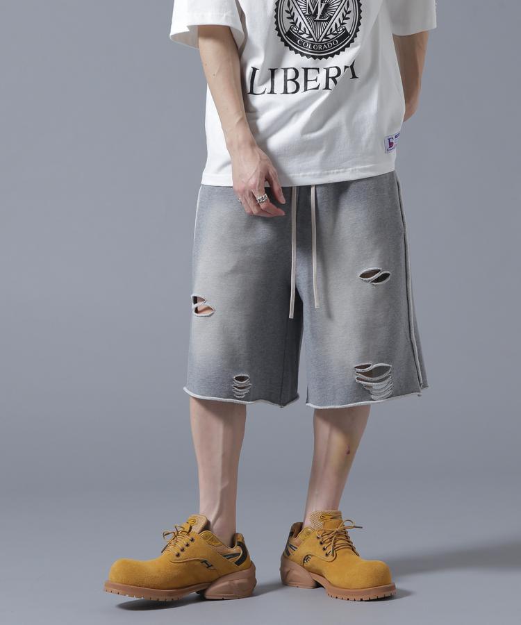 ★SALE【LHP】【WEB&DEPOT限定】DankeSchon/ダンケシェーン/DAMEGE SWEAT SHORTS ※セール/アウトレット品につき交換 返品不可