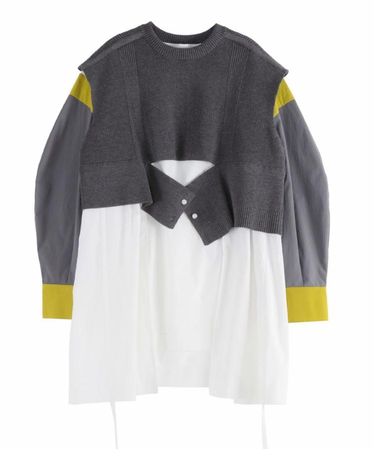 【RoyalFlash】UN3D./アンスリード/KNIT VEST DOCKING SHIRT/ニットベストドッキングシャツ