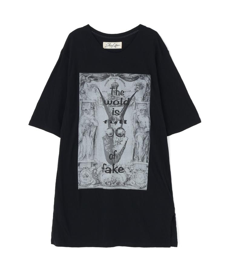 【RoyalFlash】SHARE SPIRIT/シェアースピリット/Fake Satan Tee Tシャツ 半袖 クルーネック サタンモチーフ グラフィックプリント メッセージ モノトーン シアー 薄手 クルーネック ロイヤルフラッシュ ブラック ホワイト 黒 白 メンズ レディース ユニセックス 正規取扱