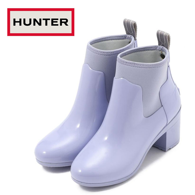 【B 039 2nd】HUNTER(ハンター) REFINED MID HEEL GLOSS /ハンター リファインド グロス ミッドヒール ブーツ_7851990016 レディース レインシューズ ハーフ丈 国内正規品 売れ筋 シューズ