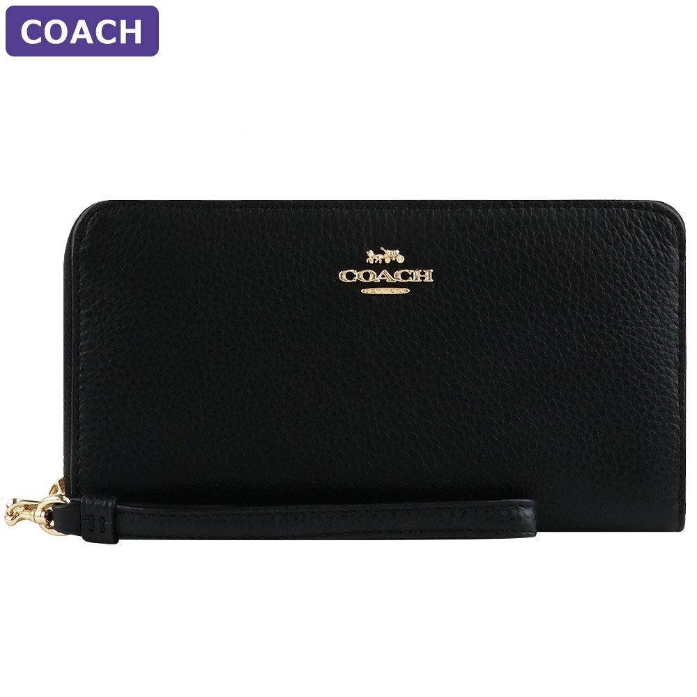 コーチ COACH 財布 長財布 C4451 IMBLK ストラップ付 ラウンドジップ アウトレット レディース ウォレット 新作 プレゼント 大容量 ラウンドファスナー