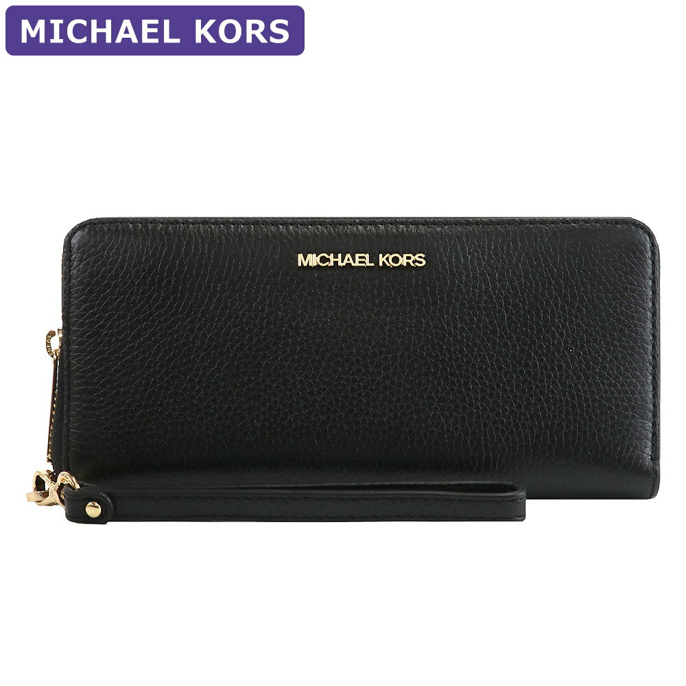 マイケルコース MICHAEL KORS 財布 長財布 35T7GTVE7L BLACK ストラップ付 アウトレット レディース ウォレット 新作 プレゼント 大容量 ラウンドファスナー