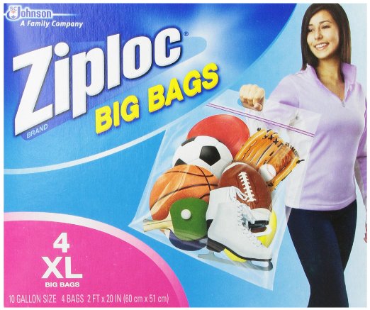 Ziploc BIG BAGS XL　ジップロック ビッグバッグ XL(60cm x 51cm) 4枚入り　メール便で発送