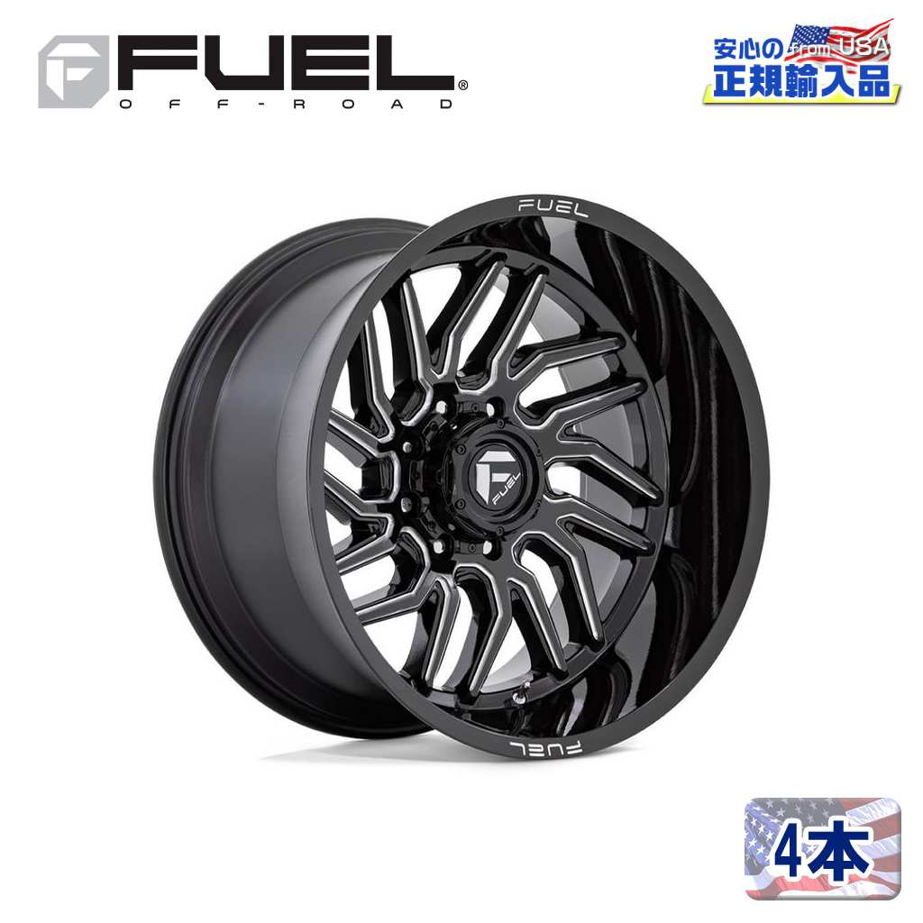 【FUEL OFFROAD (フューエルオフロード) 正規代理店】22インチアルミホイール 4本セットD807 HURRICANE(ハリケーン)22×12 8H170 -44 CB125.1グロスブラックミルド 汎用/D80722201747