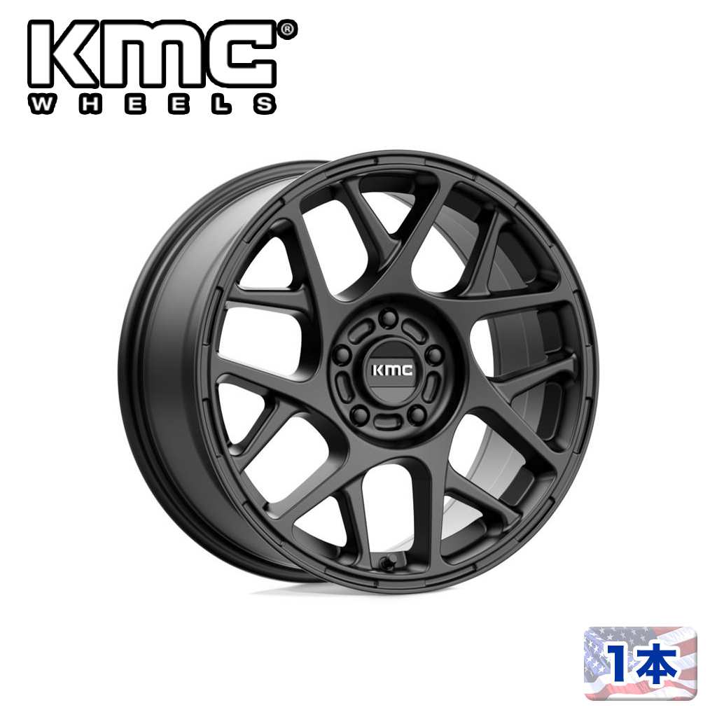 【KMC 正規品】17インチホイール 1本KM708 BULLY 17×7.5 5H 114.3/- +38 CB60.06SATIN BLACK/サテンブ..