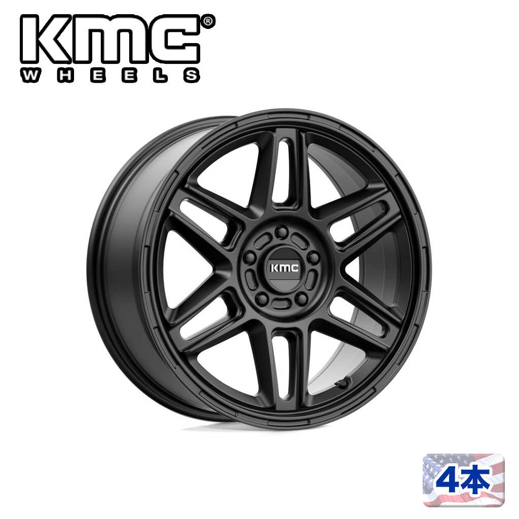 【KMC（ケーエムシー）日本販売代理店】18インチアルミホイール 4本汎用 KM716 NOMAD SATIN BLACK18×8J 5H 110 +38 CB72.56