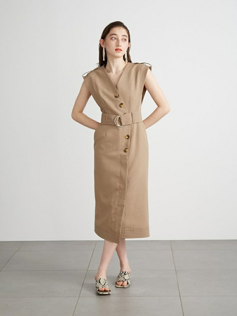 Lily Brown レディース ホワイト ワンピース リリーブラウン Brown Lily Brown ベルト付きステッチワンピース Lily Fashion レディースファッション Brown リリーブラウン ワンピース ロングワンピース マキシワンピース ホワイト ピンク ブルー 送料無料 Rakuten