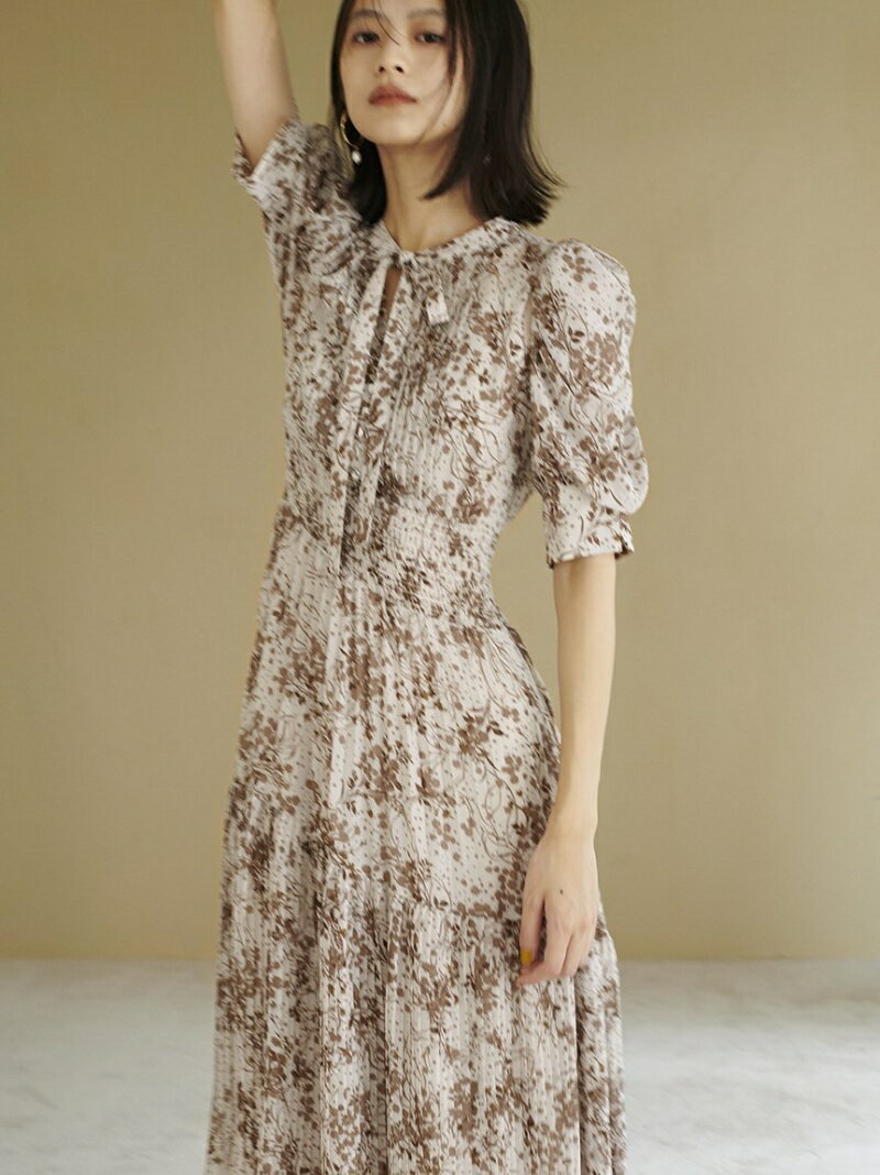 【SALE／50%OFF】Sustainableボウタイプリントワンピース SNIDEL スナイデル ワンピース・ドレス ワンピース ベージュ レッド ピンク【RBA_E】【送料無料】[Rakuten Fashion]のサムネイル