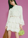 【SALE/40%OFF】シフォンフリルセットアップ LILY BROWN リリーブラウン トップス その他のトップス ブルー ブラック ホワイト【RBA_E】...